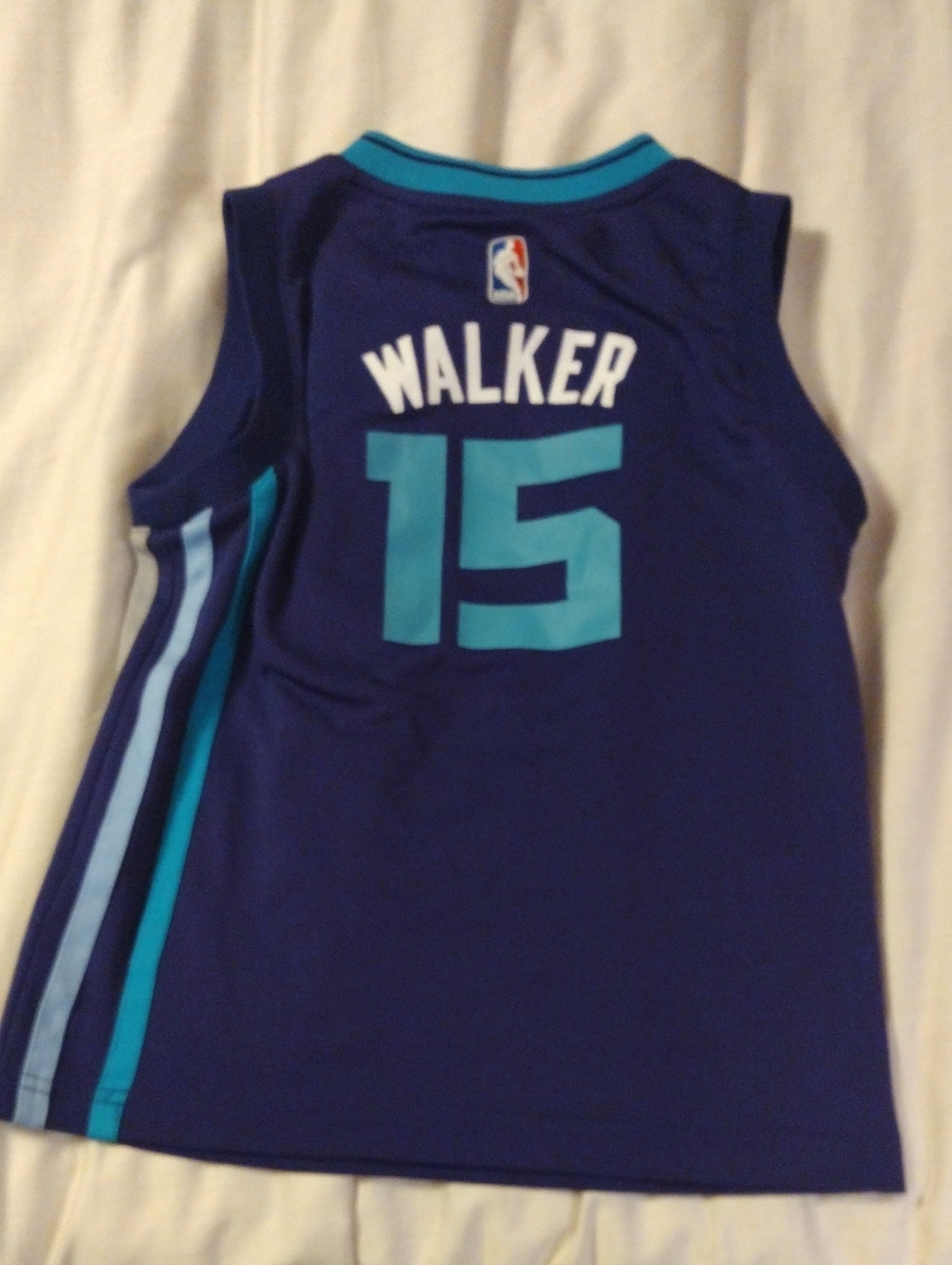 adidas Youth Charlotte Hornets Walker #15 Blue Teal Jersey